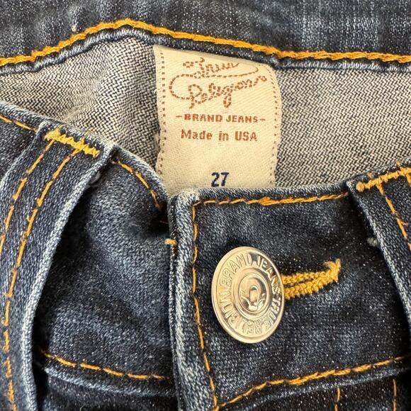 True Religion Womens Jean Joey Low Rise Bootcut Size 27 Y2K Designer Logo Luxury - Picture 3 of 6